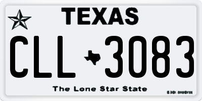 TX license plate CLL3083