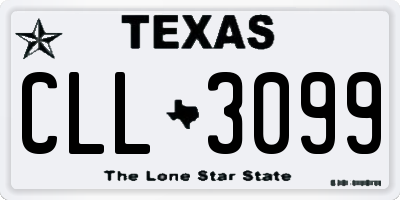 TX license plate CLL3099