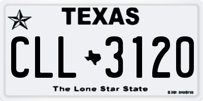 TX license plate CLL3120