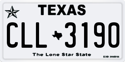 TX license plate CLL3190