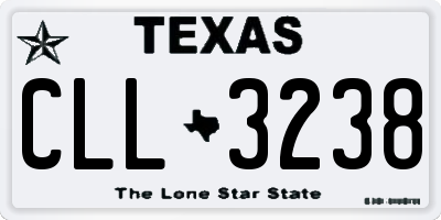 TX license plate CLL3238