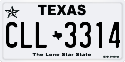 TX license plate CLL3314