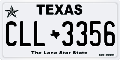 TX license plate CLL3356
