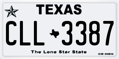 TX license plate CLL3387