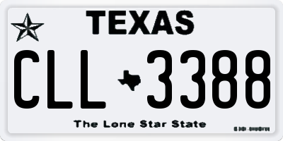 TX license plate CLL3388