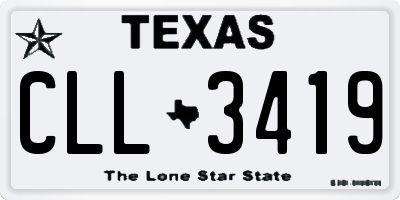 TX license plate CLL3419