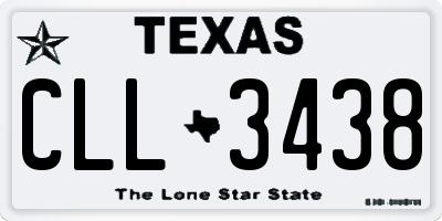 TX license plate CLL3438