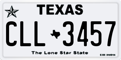 TX license plate CLL3457