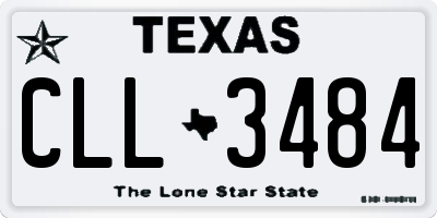 TX license plate CLL3484
