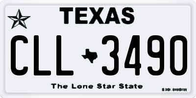 TX license plate CLL3490