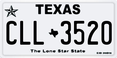 TX license plate CLL3520