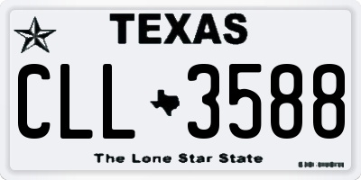 TX license plate CLL3588