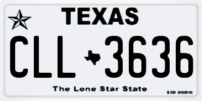 TX license plate CLL3636