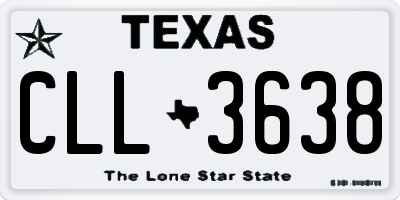 TX license plate CLL3638