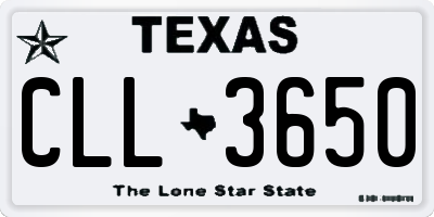 TX license plate CLL3650