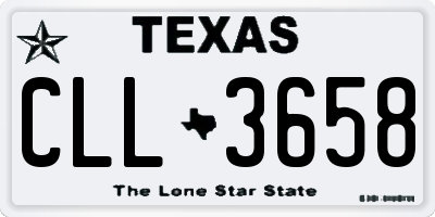 TX license plate CLL3658