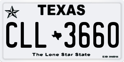 TX license plate CLL3660