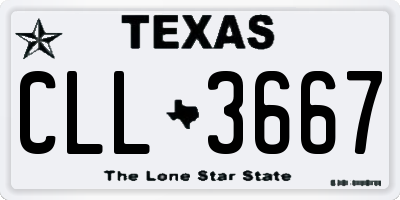 TX license plate CLL3667