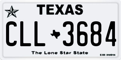 TX license plate CLL3684