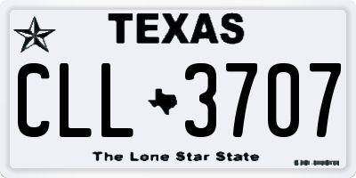 TX license plate CLL3707