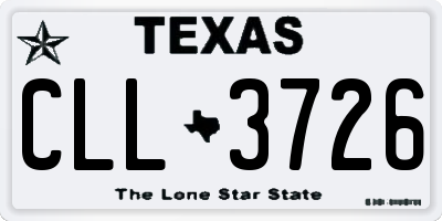 TX license plate CLL3726