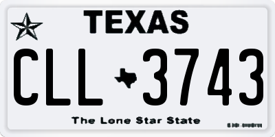 TX license plate CLL3743