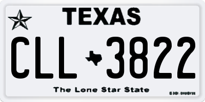 TX license plate CLL3822