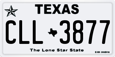 TX license plate CLL3877