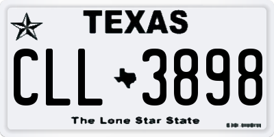 TX license plate CLL3898