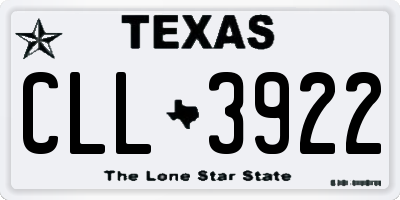 TX license plate CLL3922