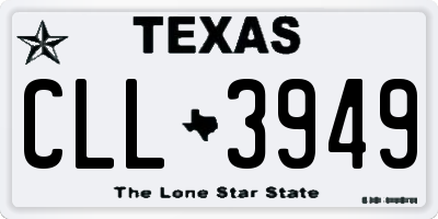 TX license plate CLL3949