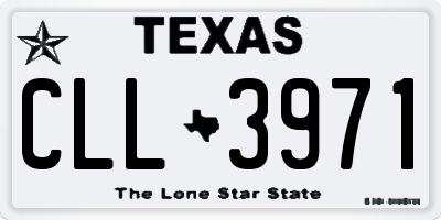 TX license plate CLL3971