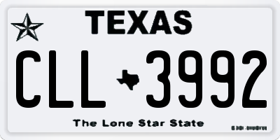 TX license plate CLL3992