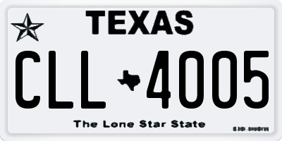 TX license plate CLL4005