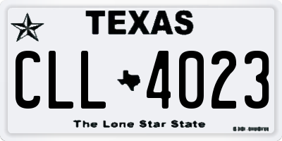 TX license plate CLL4023