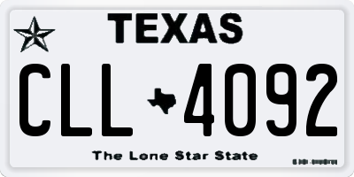 TX license plate CLL4092