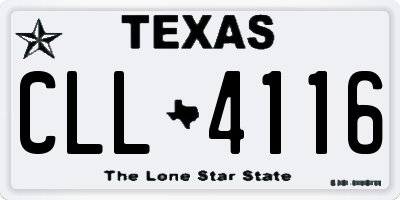 TX license plate CLL4116