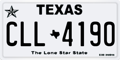 TX license plate CLL4190