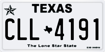 TX license plate CLL4191