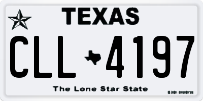 TX license plate CLL4197