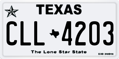 TX license plate CLL4203