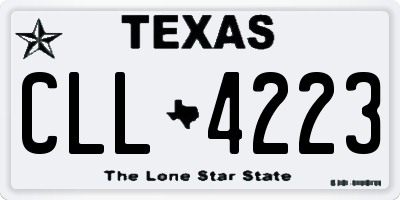 TX license plate CLL4223