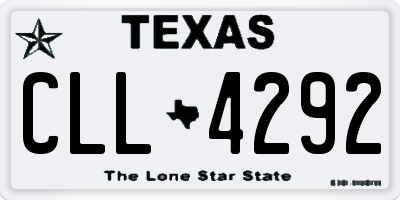 TX license plate CLL4292
