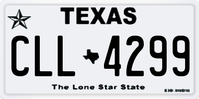 TX license plate CLL4299