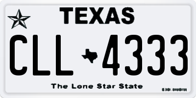 TX license plate CLL4333