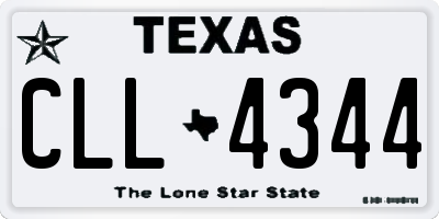 TX license plate CLL4344