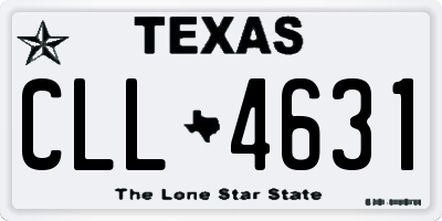 TX license plate CLL4631