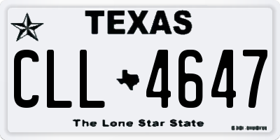 TX license plate CLL4647