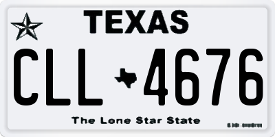TX license plate CLL4676