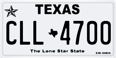 TX license plate CLL4700